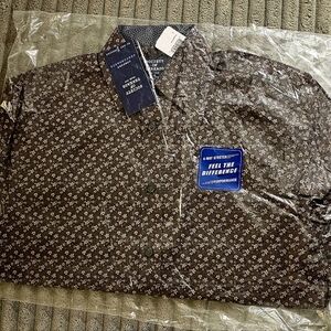 Society Of Threads (S) Dark Brown Floral Men's Shirt